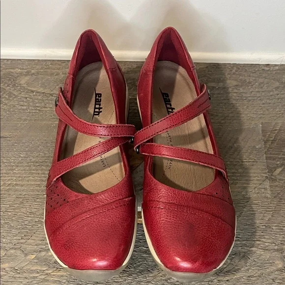 NWOT Earth Kara Newton Mary Jane Leather Flats Womens Garnet Size 7.5 - Picture 8 of 10